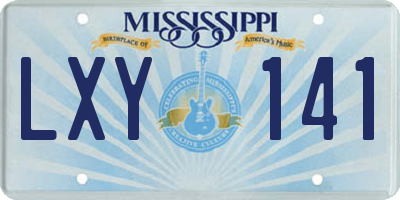 MS license plate LXY141
