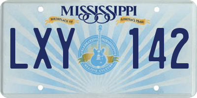 MS license plate LXY142