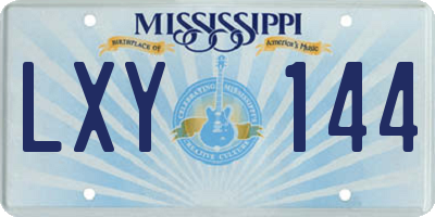 MS license plate LXY144