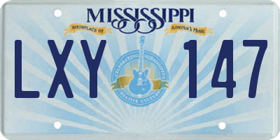 MS license plate LXY147