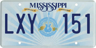 MS license plate LXY151