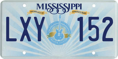 MS license plate LXY152