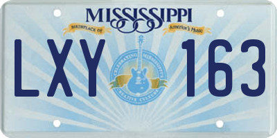 MS license plate LXY163