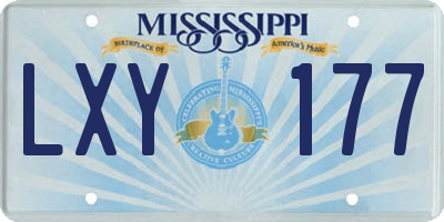 MS license plate LXY177