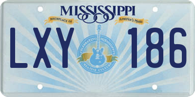 MS license plate LXY186
