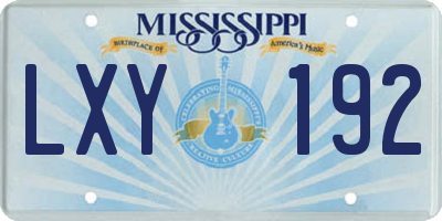 MS license plate LXY192