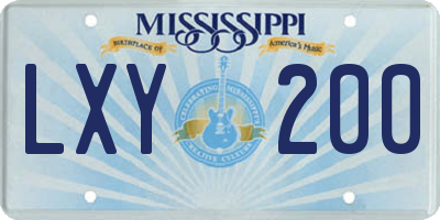 MS license plate LXY200