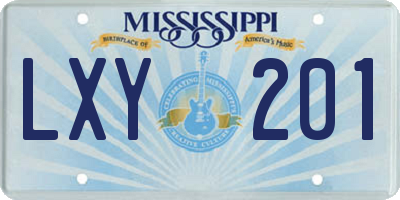 MS license plate LXY201