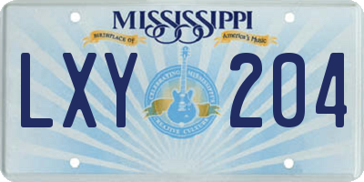 MS license plate LXY204
