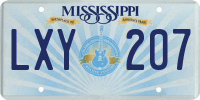 MS license plate LXY207