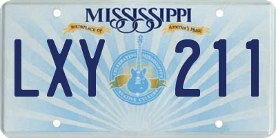 MS license plate LXY211