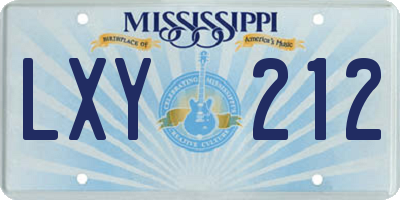 MS license plate LXY212
