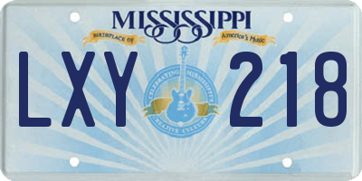 MS license plate LXY218