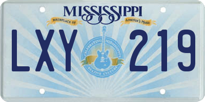 MS license plate LXY219
