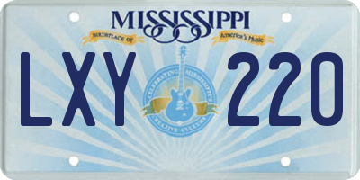 MS license plate LXY220