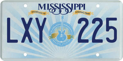 MS license plate LXY225