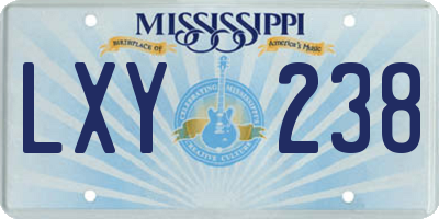 MS license plate LXY238