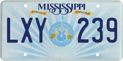 MS license plate LXY239