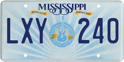 MS license plate LXY240