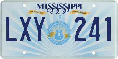 MS license plate LXY241