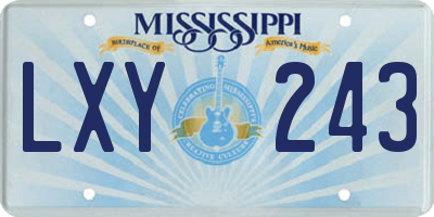MS license plate LXY243
