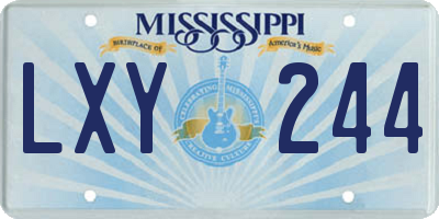 MS license plate LXY244