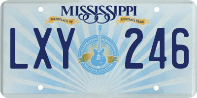 MS license plate LXY246