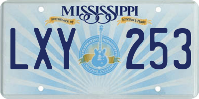 MS license plate LXY253