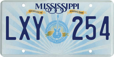 MS license plate LXY254