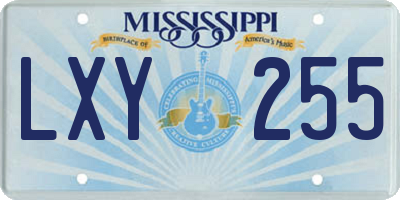 MS license plate LXY255
