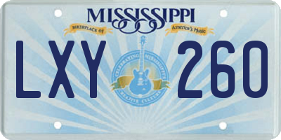 MS license plate LXY260