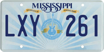 MS license plate LXY261