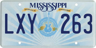 MS license plate LXY263