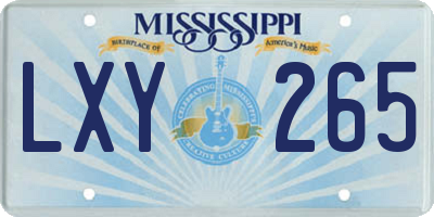 MS license plate LXY265