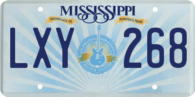 MS license plate LXY268