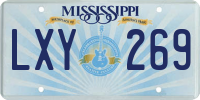MS license plate LXY269