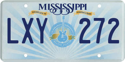 MS license plate LXY272