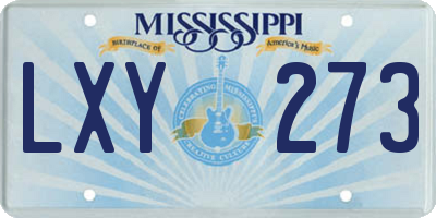 MS license plate LXY273