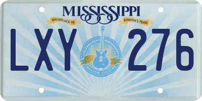 MS license plate LXY276