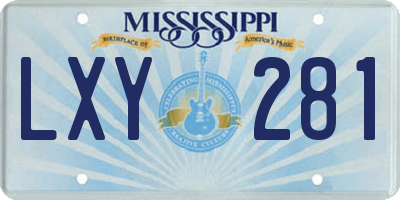 MS license plate LXY281