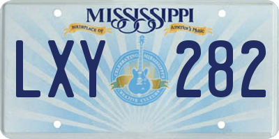 MS license plate LXY282