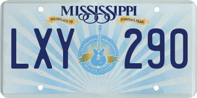 MS license plate LXY290