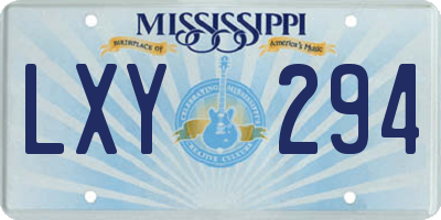 MS license plate LXY294
