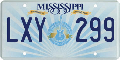 MS license plate LXY299
