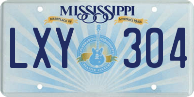 MS license plate LXY304