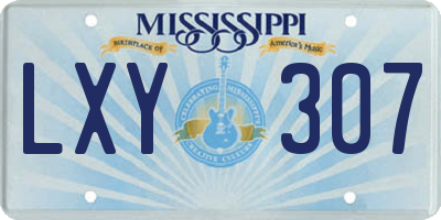 MS license plate LXY307