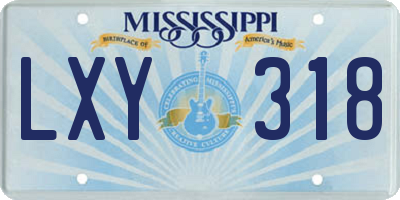 MS license plate LXY318