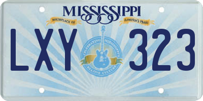 MS license plate LXY323