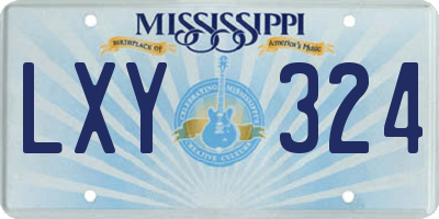 MS license plate LXY324