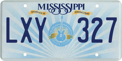 MS license plate LXY327